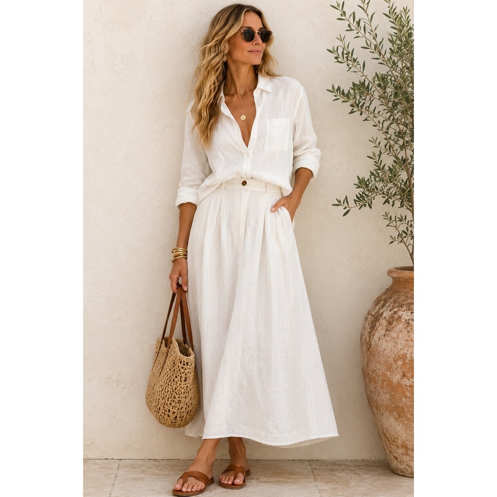 Jenni Kayne White Maxi Skirt